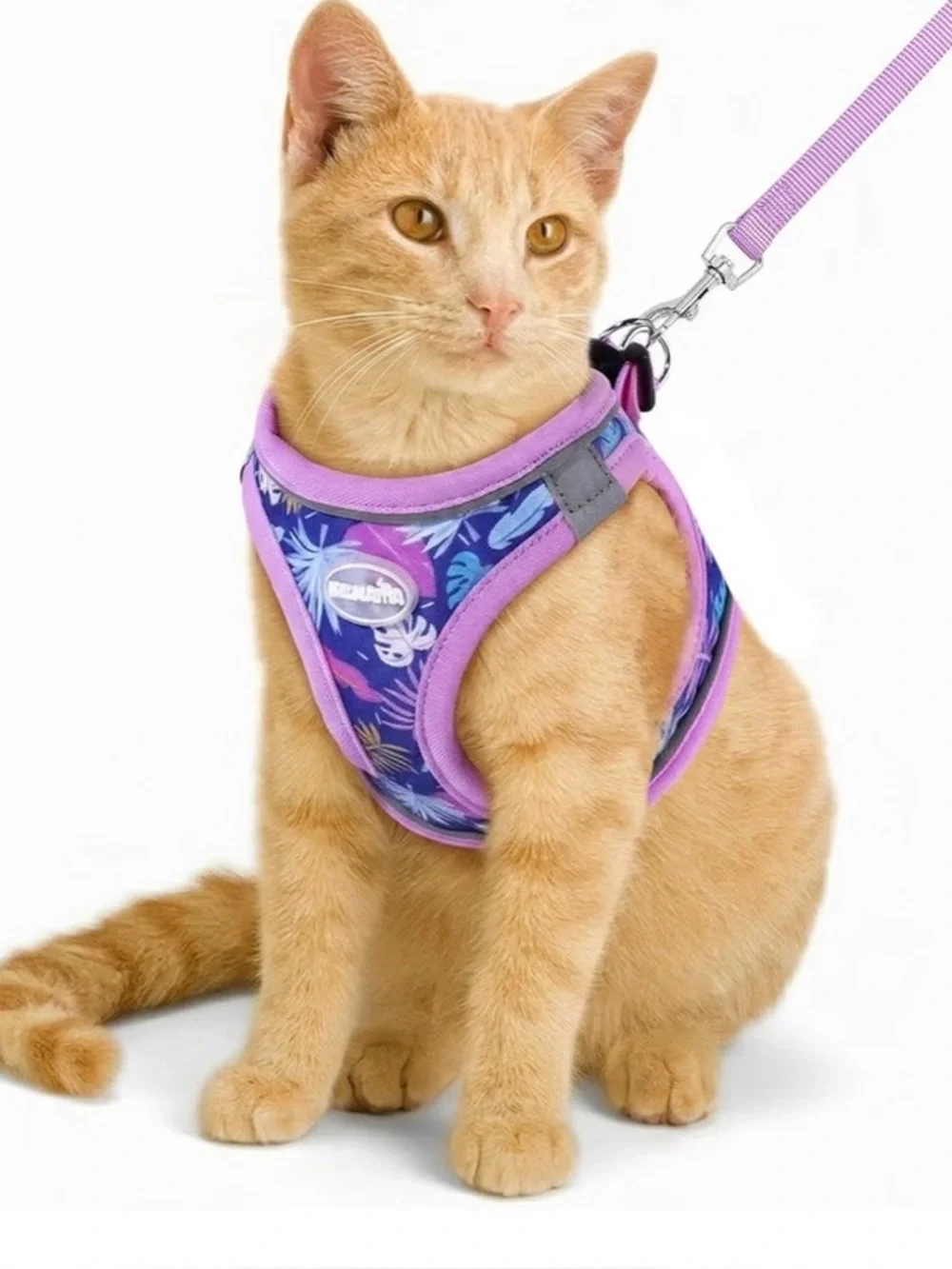 NCMAMA Purple Tropical Cat Harness Leash Small NWT